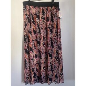 NWT LulaRoe BOHO Chic Flowy All Season Paisley Maxi Skirt Size 2XL